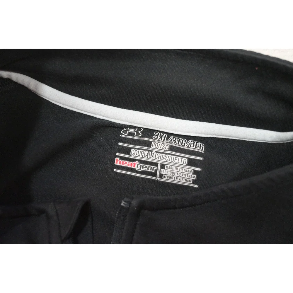 Under Armour Pullover Jacket Mens 3XL Black HeatGear 1/4 Zip Long Sleeve